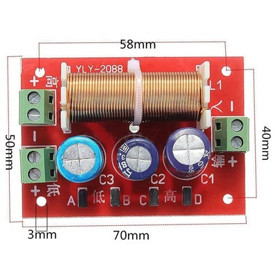 2X 400 W Lautsprecherweiche 2 Wege Hoch Niedrig 4-16 Ohm Frequenzteiler für6220