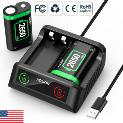 For XBOX ONE X/S Controller Charging Dock Station Charger +Rechargeable Battery
