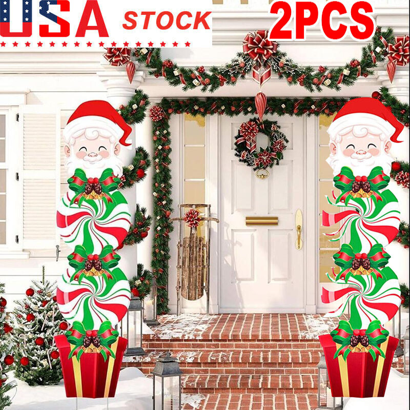 Ations Outdoor 50 In Xmas Yard Stakes Signs New Year Giant 2 Pack