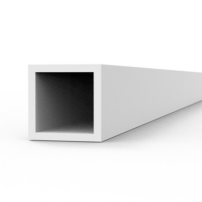 Square Hollow Styrene Tube 3.00 x 350mm White Polystyrene 0.7mm Wall Thickness