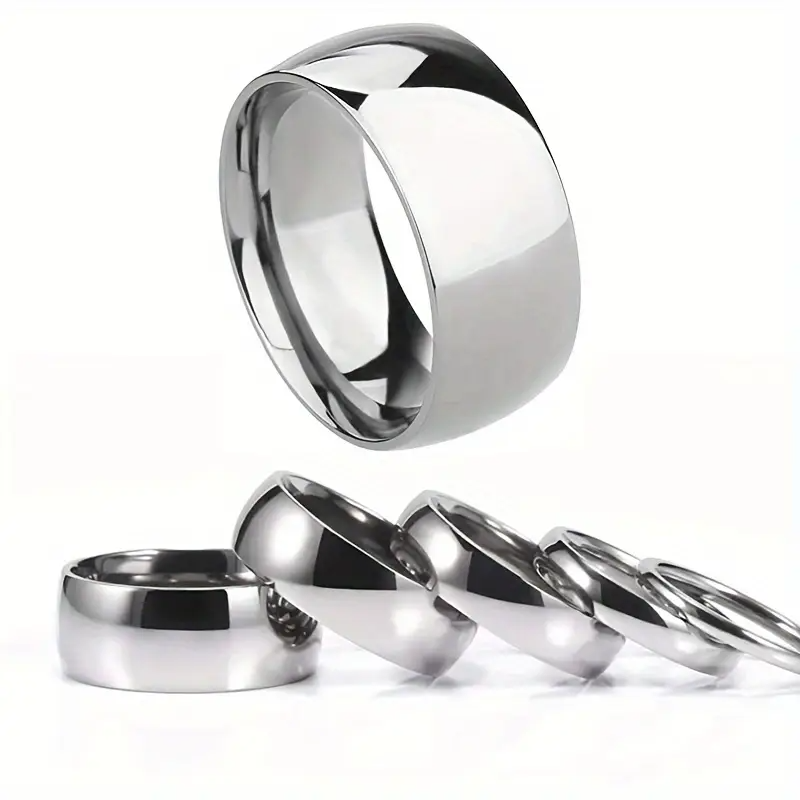 Tungsten Carbide Silver Polished Plain Wedding Band Ring 2mm 3mm 4mm 6mm 8mm 10m