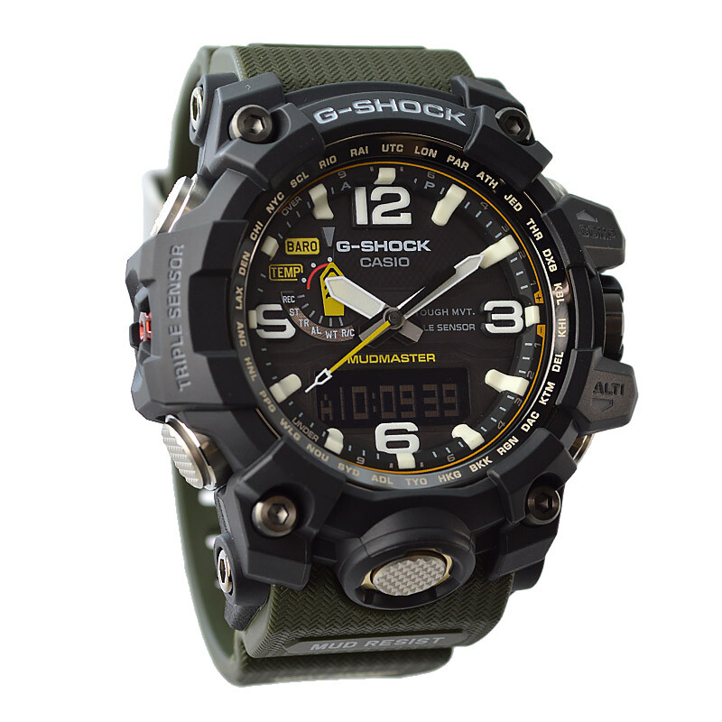Pre-owned Casio G-shock Mudmaster Gwg-1000-1a3jf Radio Solar Analog Digital Watch 56.1mm