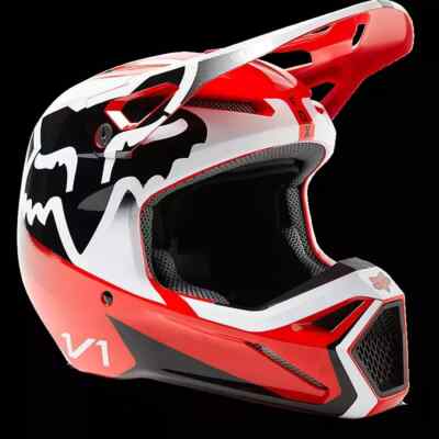Fox Racing V1 LEED Helmet DOT/ECE - Fluorescent Red - XLarge