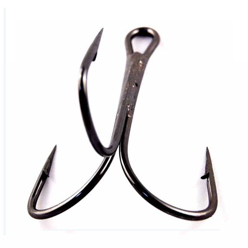 170pcs Treble Fishing Hooks Black High Carbon Steel Treble Hook with