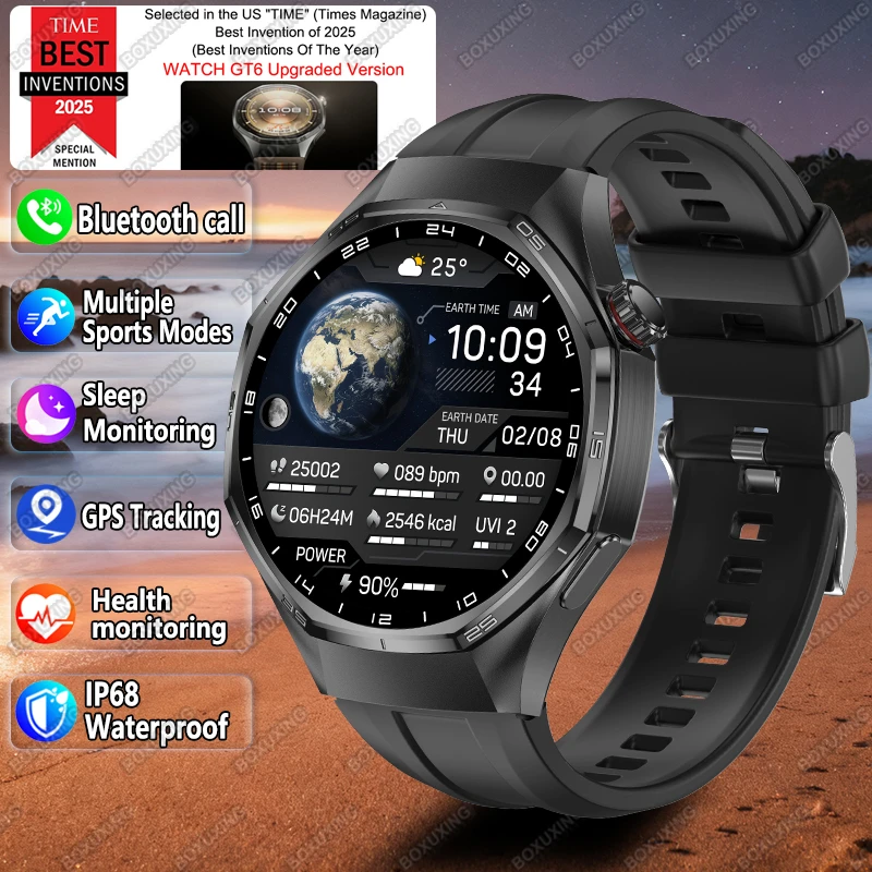 Watch 6 Pro Smart Watch AMOLED Screen GPS Tracker HD Bluetooth Call Waterproof 