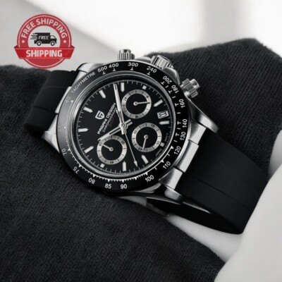 PAGANI DESIGN 1664 Sport Quartz Chronograph Silicone Luminous Waterproof Watch