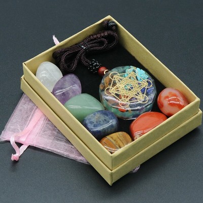 Unisex Stones 7 Chakra Stones Necklace for Protection Spiritual Yoga