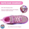 Wooowyet LED Roller Skate Shoes for Kids Boys Girls Light Up Fashion Sneakers Wheels Wheeled USB Rechargeable HookandLoop Shiny Pink Little Kids Size 2.5