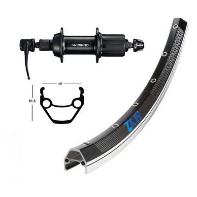 ruota posteriore 26x1.75 qr135mm 7v exal zx 19 nero 2146061700 RIDEWILL BIKE Bic