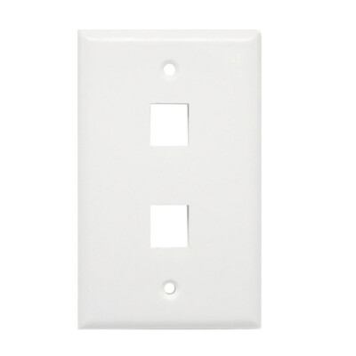 RJ45 Face Plate Wall Socket Cat6 Cat5e Ethernet Single Gang 2 Port