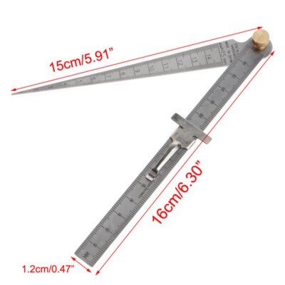 Welding Taper Feeler Bore Gauge Gage Stainless Steel Depth Ruler Hole Inspection