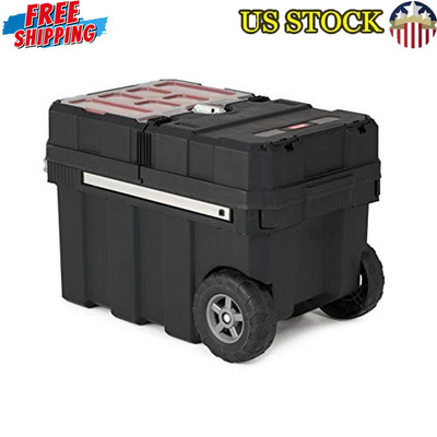 Rolling Tool Box Storage W/ Locking System Removable Bins Durable Organizer New