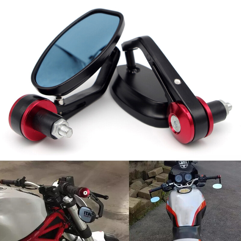 Motorcycle Red 7/8" BAR END MIRRORS for DUCATI MONSTER 696/796 900 1100