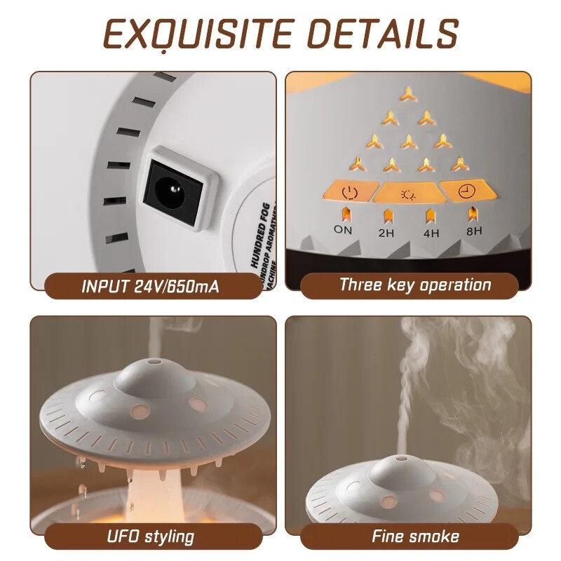 Rain Cloud Humidifier Portable Night Light Aromatherapy Essential Oil Diffuser