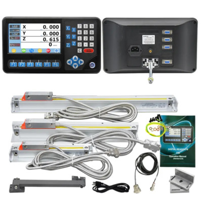 3 Axis DRO RPM Digital Readout 1um Linear Scale Glass Set Mill Milling Lathe