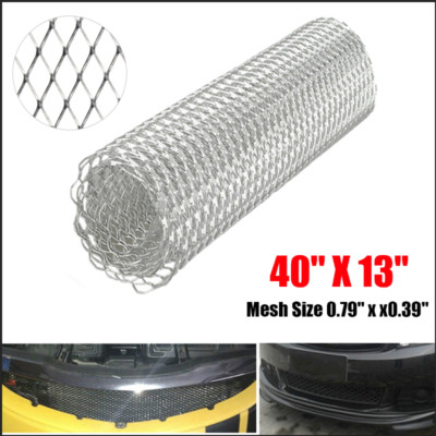 Universal Car Silver Grille Mesh Net Sheet Aluminum Rhombic Auto Grill 40''x13''