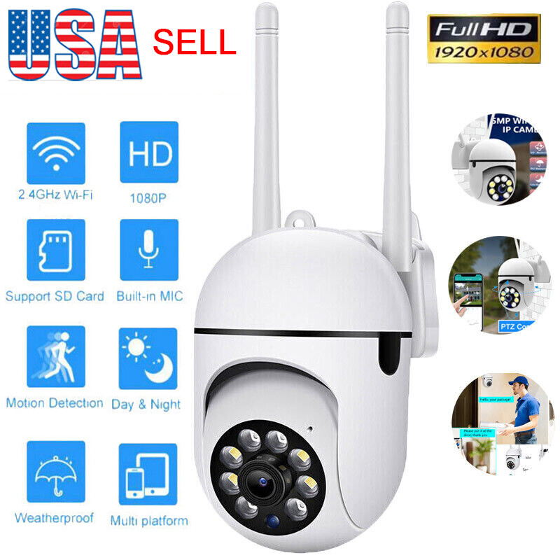 Security Camera System Outdoor Home 2.4G Wireless Wifi Night Vision Cam HD 1080P