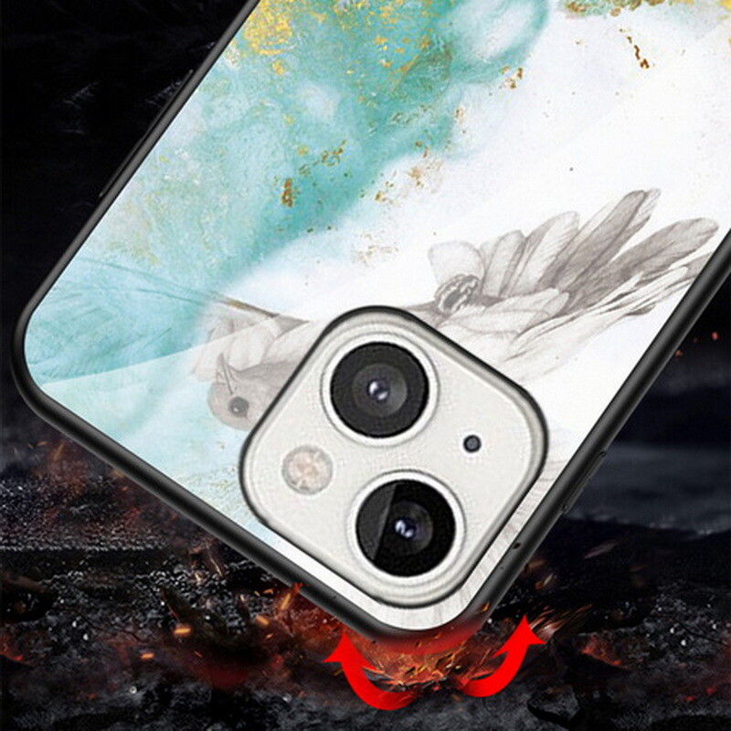 Case For iPhone 15 14 Pro Max 13 12 11 Marble Tempered Glass Shockproof Cover