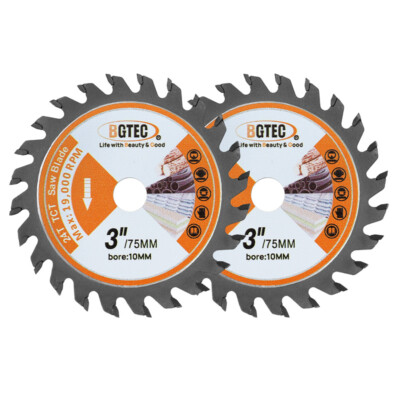 3''/75mm Saw Blade Carbide Wood Cutting Disc TCT 24T Cut-off Wheel Carbide 2pcs