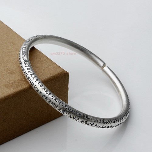 SILVER925 ROUND BANGLE/BRACELET/シルバー/ブレス Women's 999 Pure Silver Bangle Round Sutra Individually