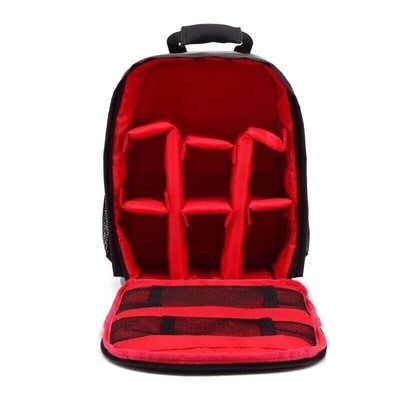 Outdoor Small Dslr Digital Camera Video Backpack Red mesh,nylon Camera Cases, Ba