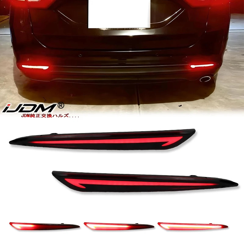 2pcs Car LED Rear Bumper Lamps For Ford Fusion Mondeo 5 MK5 2013 2014 2015 2016