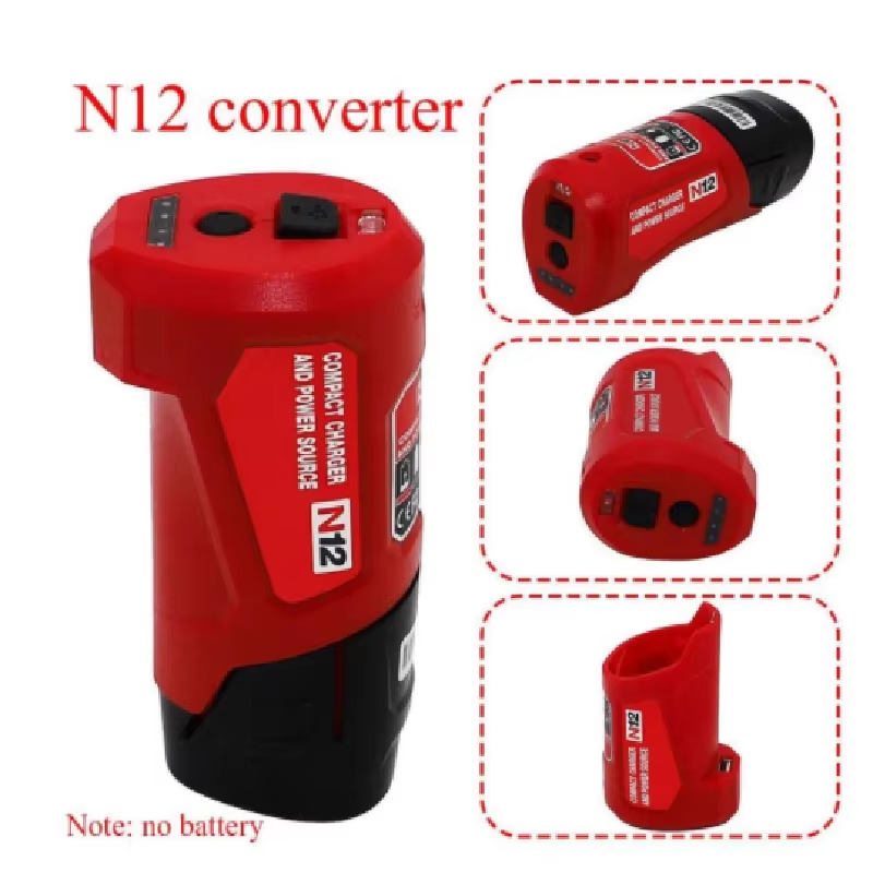 N12 Charger Converter USB Power Charging Adapter for Milwaukee 48-59-1201 M12 Li