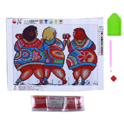 Fat Woman Point Diamond Embroidery Cartoon Cartoon Diy Diamond Painting Decor Y Ebay