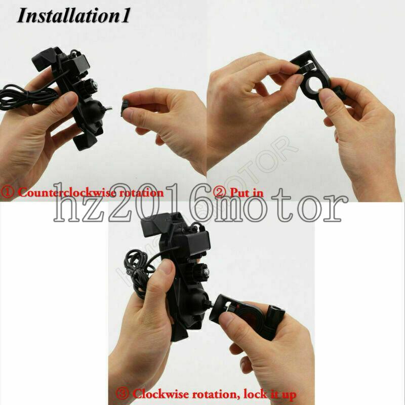 Usually Motorcycle Handlebar Mount Cell Phone Holder USB Charger On/Off Switch