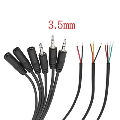 3.5mm Plug Jack Mono Stereo AUX Wire DIY Audio Headphone Repair Cable 3.5 Cord