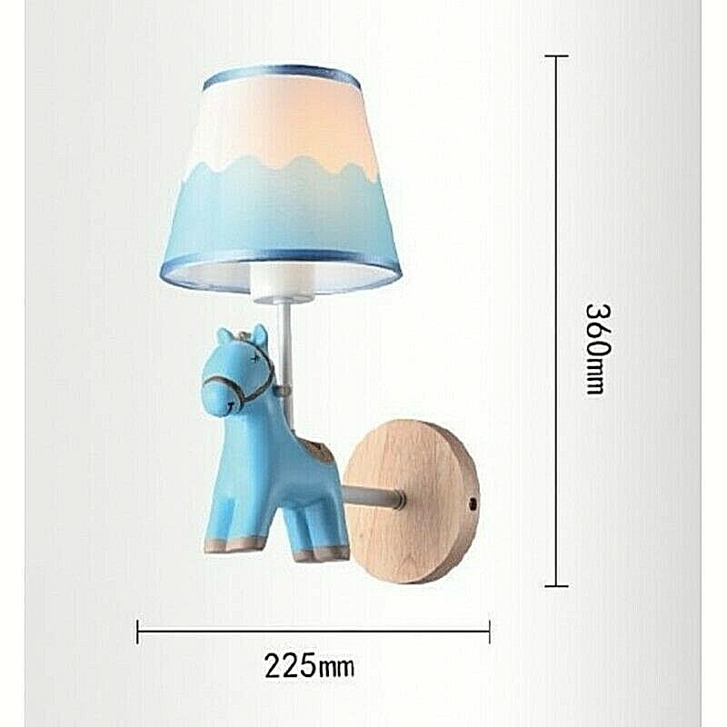 Lampada Lume Luce da Parete per Cameretta Bambino Asinello Celeste E49-BU uni