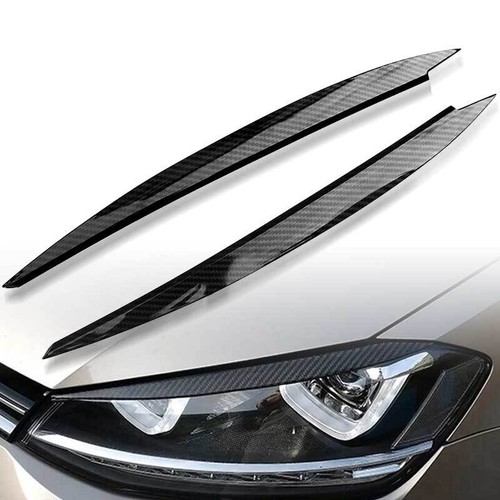 Car Headlight Eyebrow Cover Sticker Carbon Fiber Decor For VW Golf 7 GTD R MK7