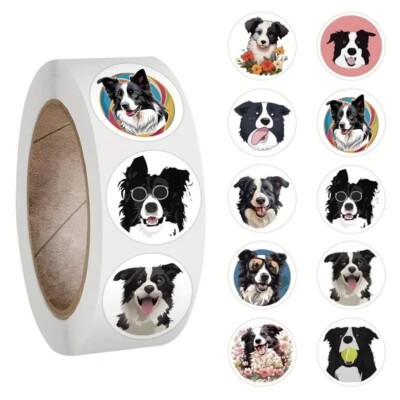 Border Collie Dog Stickers Cute Puppy Decals for Laptop Gift Bags Crafts Labels