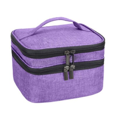 Nail Polish Bottle Storage Organizer Holder Case Box 2-Layer Rack Carry Bag