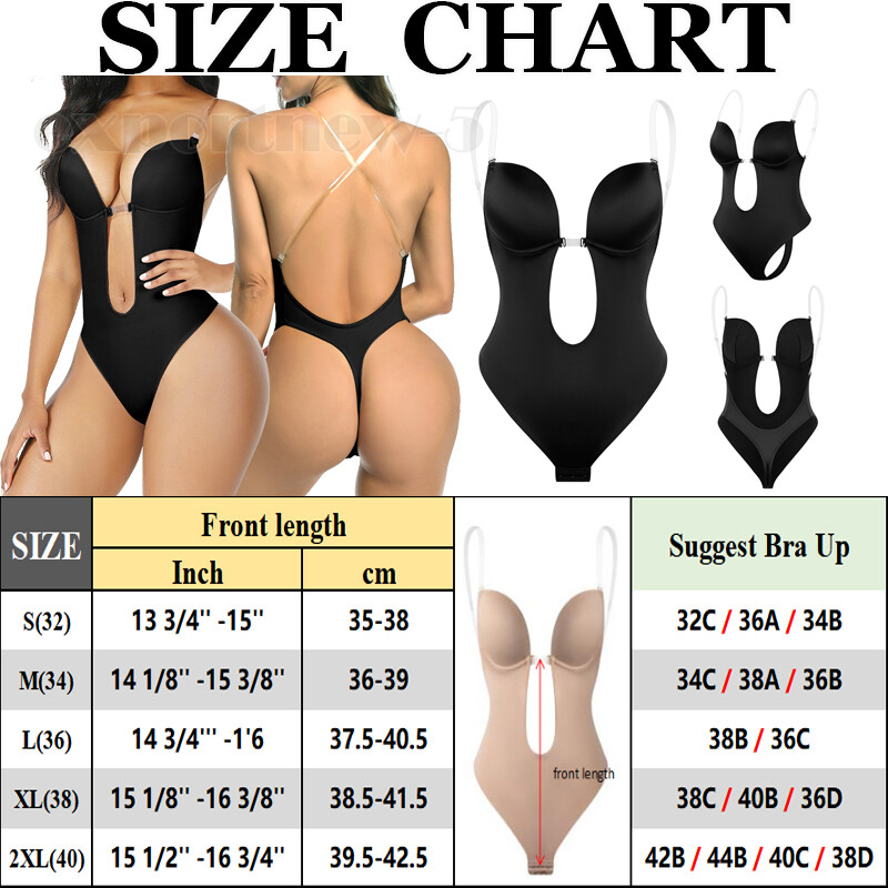 Lady Deep U Plunge Bra Straps Backless Wedding Bodysuit Shapewear Body Shapers eBay