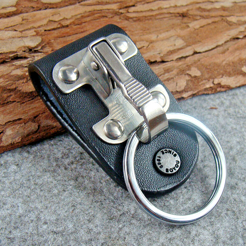 WOFASHPURET 2Pcs outdoor key fob belt clip belt key chain belt key ring  holder belt keychain key belt buckle key clip fajas para hombres key buckle  man large size Accessories Stainless steel