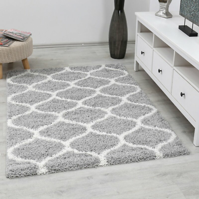 Latitude Run Delicia Teppich Shaggy Flokati Hochflor Läufer Matte 140x200cm Grau