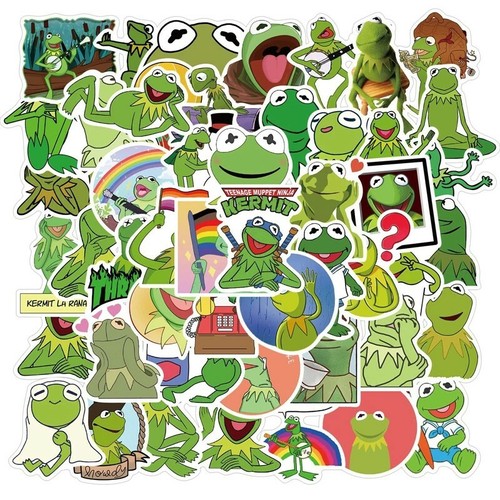 50pcs Pack Kermit the Frog Anime Movie decal scrapbook diy phone laptop Stickers