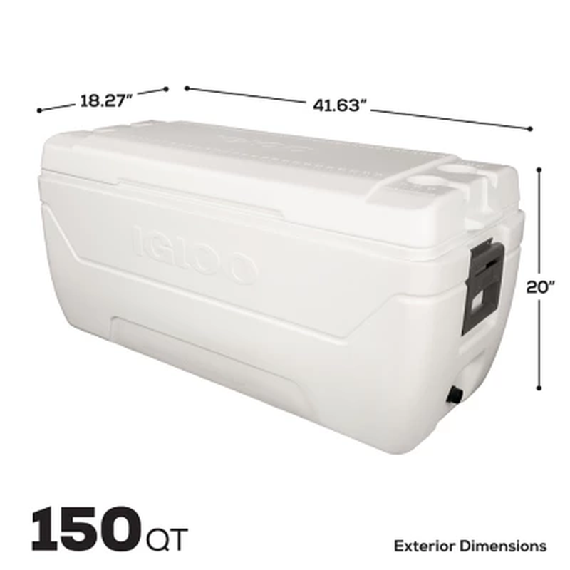 IGLOO COOLER MaxCold Ice Chest Large Insulated 150 Quart 248 Can Marine Fishing