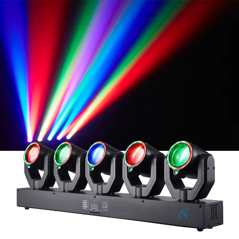 180w 5-Head XY Rotating Stage Disco Light DMX512 Sound Control RGBW Beam+Green