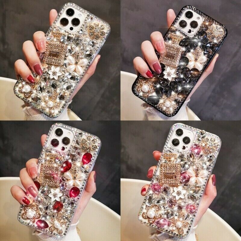 For iPhone 16 Pro Max 15 14 13 12 11 Handmade Bling Glitter
