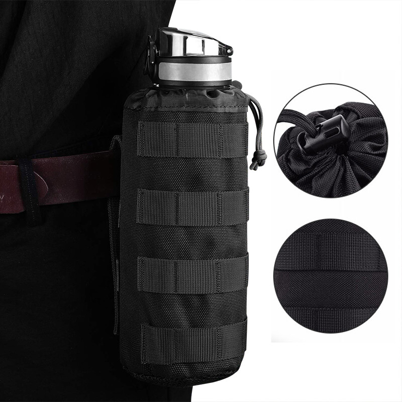 1000D Tactical Molle Water Bottle Pouch Bag Kettle Holder Carrier Camping Hiking