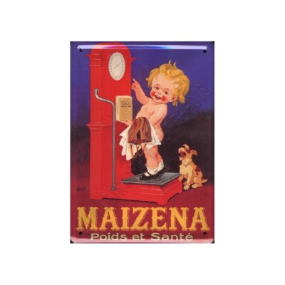 Plaque métal publicitaire 30x40 cm bombée : MAIZENA