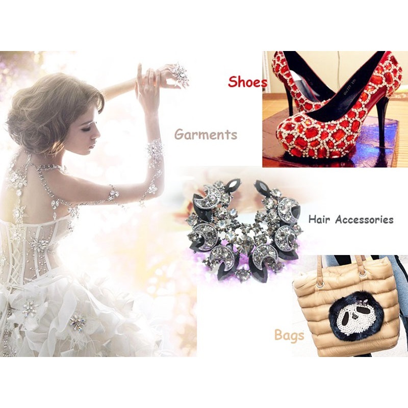 1440pcs Clear Glitter Nail Art Rhinestones Flatback Crystal Gem Nails Decoration