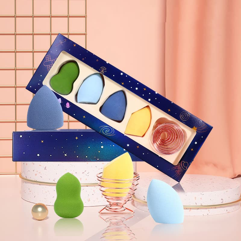Makeup Sponge/Beauty Blender Latex Free for Liquids Creams and Powder 4Pc with B