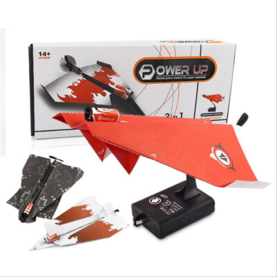Airplane Rc Folding Paper Model DIY Motor Power Red Rc Plane Power Kids .vbz