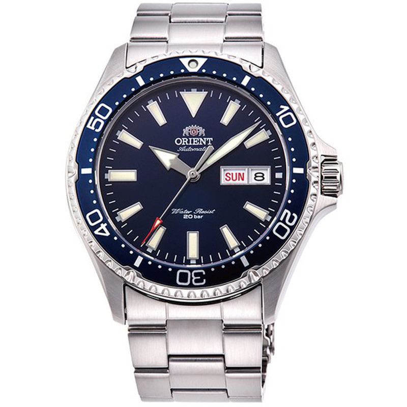 Pre-owned Orient Sports Rn-aa0002l Blue Dial Automatic Mechanical Diver Men Watch Box