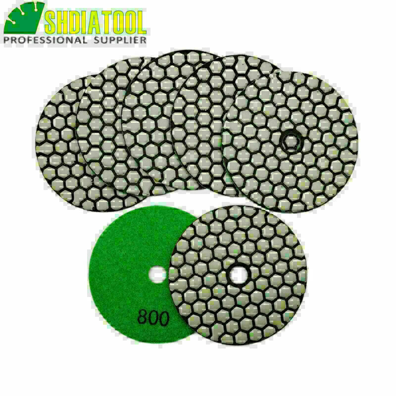 7pcs/set 4" 100mm Dry Polishing Pads Diamond Sanding Discs for Marble Tile .