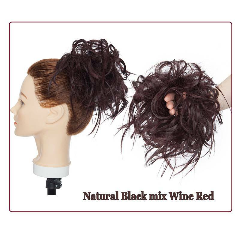 7" Messy Bun Hair Piece Scrunchie Updo Real Thick Hair Extensions as Human Hair
