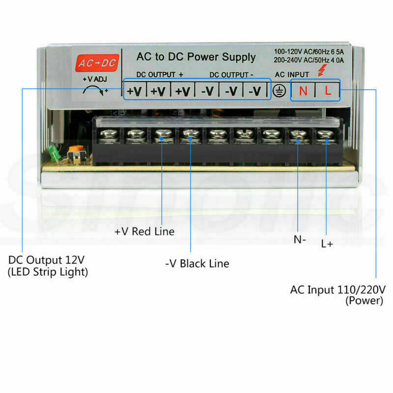 AC TO DC 12V 30A 360W Regulated Switching Mode Power Supply Converter Adapter